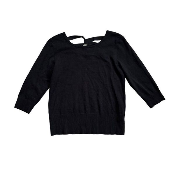 Cable & Gauge Black Crisscross Back Sweater Large - Picture 7 of 12